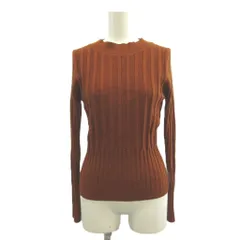 ビームスハート BEAMS HEART ニット セーター ウール 茶 ブラウン 長袖 リブ編み フリルネック /NP ■ECC003