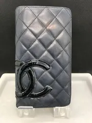 CHANEL　シャネル　長財布　カンボンライン　ココマーク　マトラッセ　ブラック系　0207