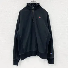 Champion　チャンピオン　リバースウィーブ　ハーフジップスウェット/トレーナー　ワンポイント　黒　ブラック　Mサイズ　古着