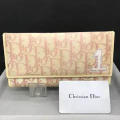 希少　Christian Dior　ディオール　長財布　トロッター　ピンク×アイボリー系　1784のサムネイル