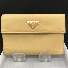 プラダ B9025 三角ロゴ テスートナイロン 本革 レザー 三つ折り財布 黒