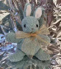 でっかいリボンのついた水色のうさぎのぬいぐるみ ※ハンドメイド