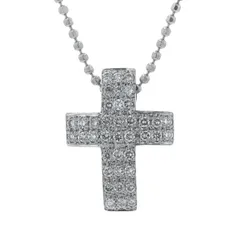 PERLITA MIKIMOTO K18WG ホワイトゴールド ネックレス ダイヤモンド 0.39ct クロス 十字架 パヴェ 42cm【新品仕上済】【zz】【中古】のサムネイル