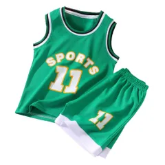 子供 ベビー キッズ バスケ バスケットボールウェア ユニフォーム 上下セット 袖なし スポーツ 部屋着 練習着