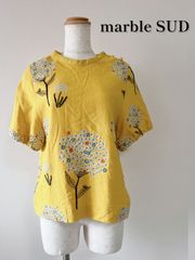 marble SUD マーブルシュッド 花刺繍ストライプブラウス ベージュ