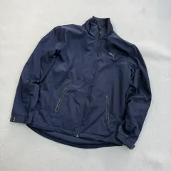 L PUMA プーマ ネイビースタンドカラー ウィンドブレーカー 0417T