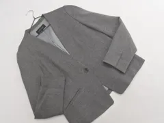 TRANS WORK トランスワーク ウール混 ノーカラー ジャケット size38/グレー ◇■ レディースのサムネイル