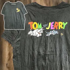 キャラ Tシャツ トムとジェリー　TOM and JERRY コメディ　アニメ 黒   XLサイズ  古着 ビンテージ used vintage  p10