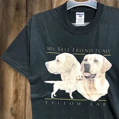 アニマル Tシャツ 犬　イヌ　いぬ　ラブラドール レトリバー 動物 黒   Mサイズ  古着 ビンテージ used vintage  p10