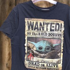 캐릭터 T셔츠 베이비 요다 스타워즈 STARWARS WANTED 무비 블랙 L사이즈 SF 영화 헌 옷 빈티지 used vintage p20/