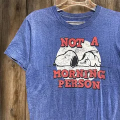 キャラ Tシャツ スヌーピー　ピーナッツ　PEANUTS 海外　アニメ 青   S(日本サイズでM相当）サイズ  古着 ビンテージ used vintage  p10