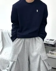 POLO RALPH LAUREN ポロラルフローレン ネイビー 白 ポニー スウェット M