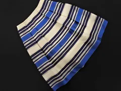 ANAYI アナイ シルク混 ボーダー Aライン 台形 スカート size36/アイボリーｘ紺ｘ青 ■◇ レディースのサムネイル