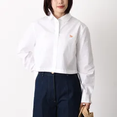 MAISON KITSUNE メゾン キツネ シャツ ベイビー フォックス BABY FOX クロップド シャツ QW00402 WC0026 レディース ホワイト コットン 長袖 クロップドフィットのサムネイル