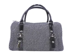 MARY QUANT マリークワント 花柄 ボストン バッグ 黒ｘ白 ■■ レディース