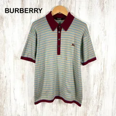 BURBERRY BLACK LABEL バーバリーブラックレーベル ホースロゴ刺繡 ボーダー ショートスリーブ ニット ポロシャツ メンズ 半袖 トップス