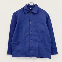～70s　SANFOR　サンフォ　ユーロワークジャケット　3つポケット　デカポケット　ヴィンテージ　青　ブルー　50サイズ　古着のサムネイル
