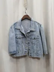 パール デニムジャケット クロップド ジャケット
