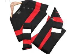 ARMANI EXCHANGE アルマーニエクスチェンジ ボーダー ボタン 長袖 ニット セーター sizeS/黒ｘ赤ｘ白 ■◇ レディースのサムネイル