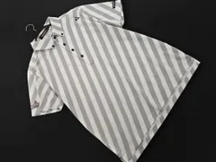 le coq sportif ルコックスポルティフ GOLF COLLECTION ゴルフコレクション ストライプ 半袖 ボタンダウン ロゴ 刺繍 プリント ポロシャツ sizeL/白ｘライトグレー ■◆ メンズ