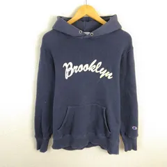 Champion チャンピオン スウェット パーカー ロゴプリント ネイビー LARGEサイズ メンズ 古着 ストリート アメカジ