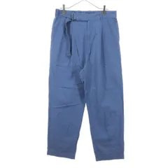 美品 niko and... ニコアンド リネン混 ウエストゴム 薄手 コットン ロングパンツ L スモーキーブルー メンズ 古着