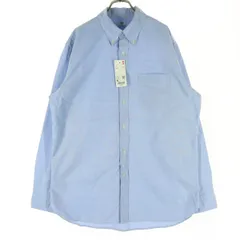 未使用 UNIQLO ユニクロ 長袖 ボタンダウンシャツ XL ライトブルー メンズ 古着