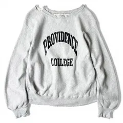 雰囲気系 90s USA製 mvp 2段 カレッジ プリント RWタイプ スウェット トレーナー L / 90年代 アメリカ製 オールド リバース 霜降り グレー