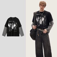 OY オーワイ レイヤードボーダーロングスリーブTシャツ - メルカリ