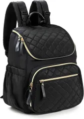 HARGIO(ハルジオ) マザーズバッグ リュック マザーズリュック 軽量 大容量 マザーズバック ママバッグ リュックサック カバン おしゃれ かわいい 旅行 お出かけ 通園 人気 (ブラック,  横33cm x 縦38cm x 奥行き15.)