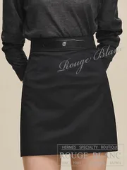 エルメス　2025 A/W　国内定価389,400円　ミニスカート　ブラック　黒　#36　タグ付　【新品】のサムネイル