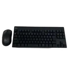 Logicool YU0039 G PRO ゲーミング 赤軸 有線 キーボード MR0104 PRO ワイヤレス マウス セット 中古O11111730