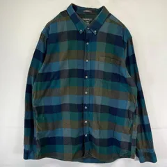 古着 エディー・バウアー Eddie Bauer 長袖シャツ ネルシャツ ボタンダウン 大きいサイズ TXL  ブルー系 チェック メンズ