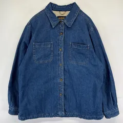 古着 ウールリッチ WOOLRICH デニム シャツジャケット アウトドア 裏地フリース 胸ポケット XL  ブルー系 レディースのサムネイル