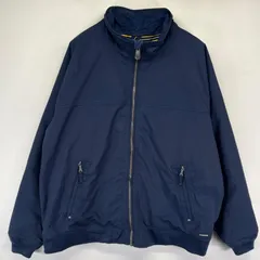 古着 ランズエンド Lands' End ジャケット ブルゾン フルジップ 大きいサイズ フリースライナー 厚手 XL  ネイビー系 無地 メンズ