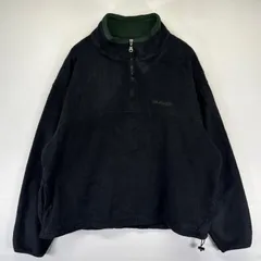 古着 ティンバーランド Timberland USA製 ハーフジップフリースジャケット 大きいサイズ  プルオーバー 2XL  ブラック系 メンズ