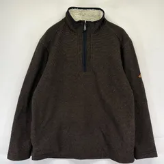 古着 オービス ORVIS フリース ニット ハーフジップ プルオーバー アウトドア ボアライナー M  ブラウン系 メンズのサムネイル