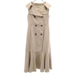 SNIDEL スナイデル ノースリーブ ビックカラー トレンチ マーメイド ロングワンピース 0 ベージュ レディース 古着