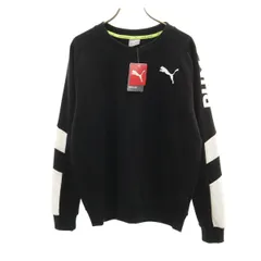 未使用 PUMA プーマ 長袖 スウェット トレーナー M ブラック メンズ 古着