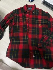 ポロ ラルフローレン レッド CHECK 長袖 シャツ (メンズ L)
