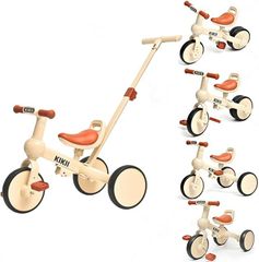KIKII 4in1 子供用三輪車 折りたたみ ベージュ - メルカリ
