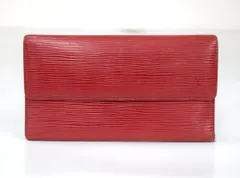 ルイヴィトン LOUISVUITTON 三つ折り長財布 エピ ポルトトレゾール インターナショナル M63387 レッド フラップ → 2511LA015