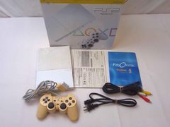PlayStation 2 (PS2) console, model SCPH-90000, ceramic white, working condition, with box, used.