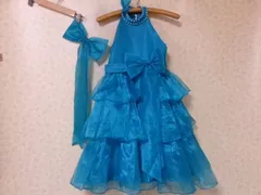 105021 excellent キッズ　ドレス　水色　サイズ150