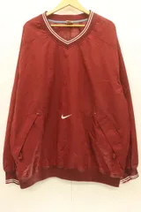 【中古】 NIKE メンズジャージ トラックジャケット XXL ナイロンプルオーバー NIKE XXL 赤 レッド ロゴ