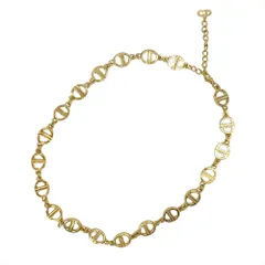 クリスチャンディオール Christian Dior CDロゴ チェーン チョーカー メタル ゴールド ネックレス【中古】