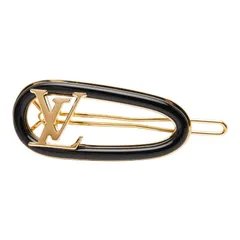 ルイ ヴィトン マイ LV チェーン バレッタ ヘアアクセサリー M02294 ゴールド ブラック メッキ エナメル レディース LOUIS VUITTON【234-67110】のサムネイル