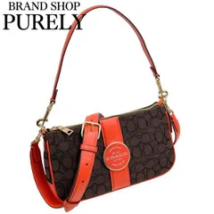 コーチ バッグ レディース COACH ショルダーバッグ シグネチャー ロニー バゲット クロスボディー C8306 IMUQ2 ブラウン×マンゴー 送料無料