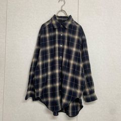 A.P.C. チェックネルシャツ リネン混 長袖 S 紺黄 - メルカリ