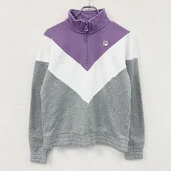 FILA　フィラ　ハーフジップスウェット/トレーナー　グレー　ホワイト　パープル　Mサイズ　古着